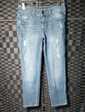 Elle Light Blue Distressed Straight Leg Jeans